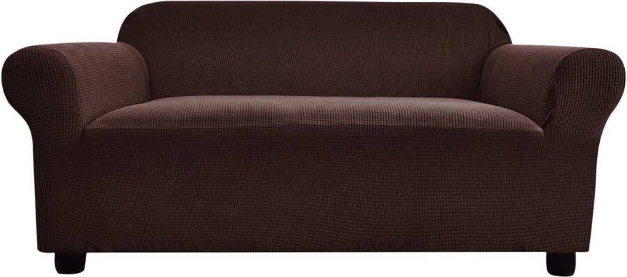 1-delige stretch antislip 4-zitsbankhoes spandex jacquard elastische extra grote bankhoes zachte meubelbeschermer voor extra grote bank (228-299 cm 4-zits donkerbruin)