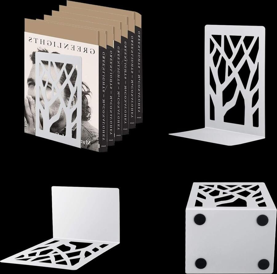 1 paar boekensteunen boekenhouder CD kindermetaal boekenhouder voor plank maphouder dvd onzichtbare boekenkast boekensteunen boekenstopper boekenhouder boekgewicht wit