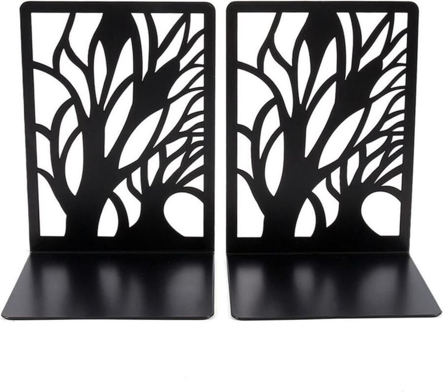 1 paar boekensteunen metalen boekensteunen boekenorganizer antislip krasbestendig roestvrij boekensteunen uniek ontwerp geschikt voor kinderen volwassenen voor gebruik thuis op kantoor in de bibliotheek Zwart koksmuts mes en vork - Foto 8