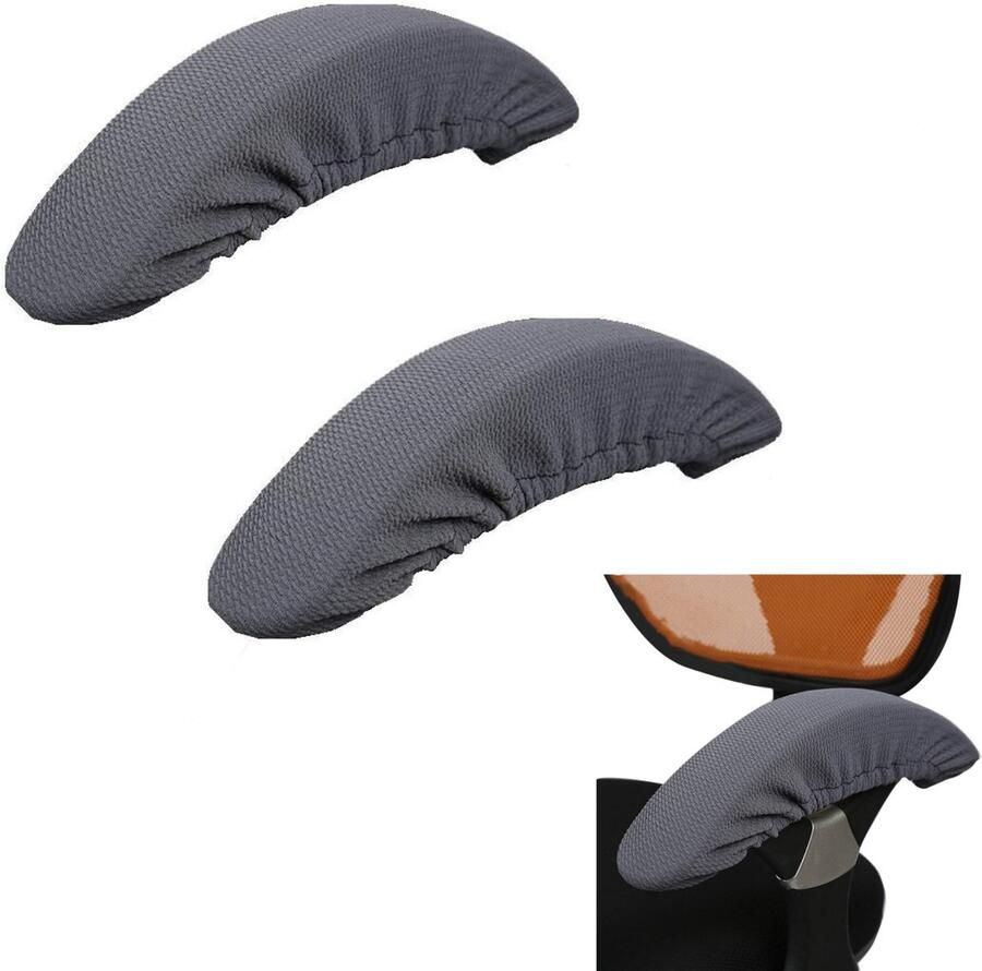 1 paar Bureaustoel armleuning hoes Bureaustoel elastische handgreep hoes Verdikte elastische armleuning hoes Geschikt voor bureaustoel Grijs