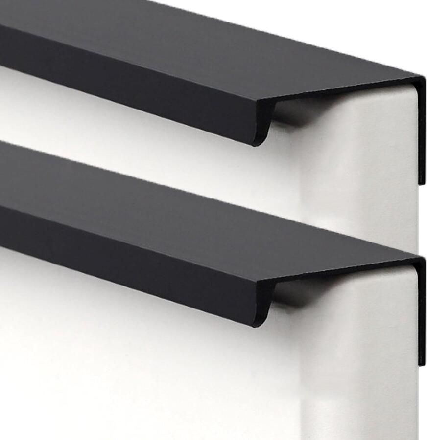 1 paar deurgrepen verborgen handgrepen meubelgrepen perforatievrij aluminiumlegering 11 81 inch geschikt voor laden deuren kasten kledingkasten schoenenkasten kasten 30 cm zwart