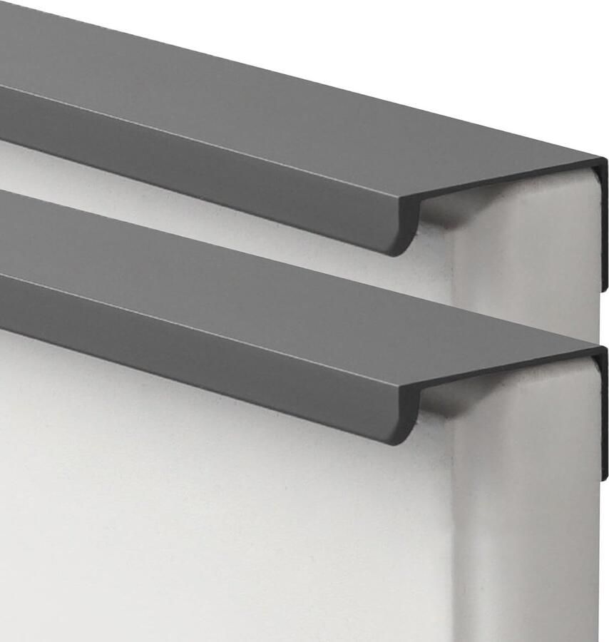 1 paar deurgrepen verborgen handgrepen meubelgrepen perforatievrij aluminiumlegering 7 87 inch geschikt voor laden deuren kasten kledingkasten schoenenkasten kasten 20 cm grijs