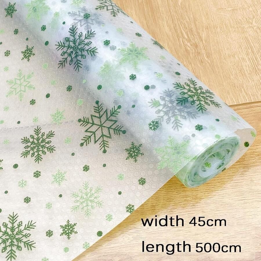1 Rol Keukenkastplanken 45 cm × 500 cm EVA Waterdicht en antislip Sneeuwvlokpatroon Geschikt voor koelkasten keukens kasten en dressoirs