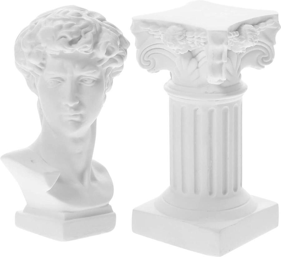 Allecto plus Griekse David buste beeldje Romeinse zuil God Grieks decoratie sculptuur voor tafel