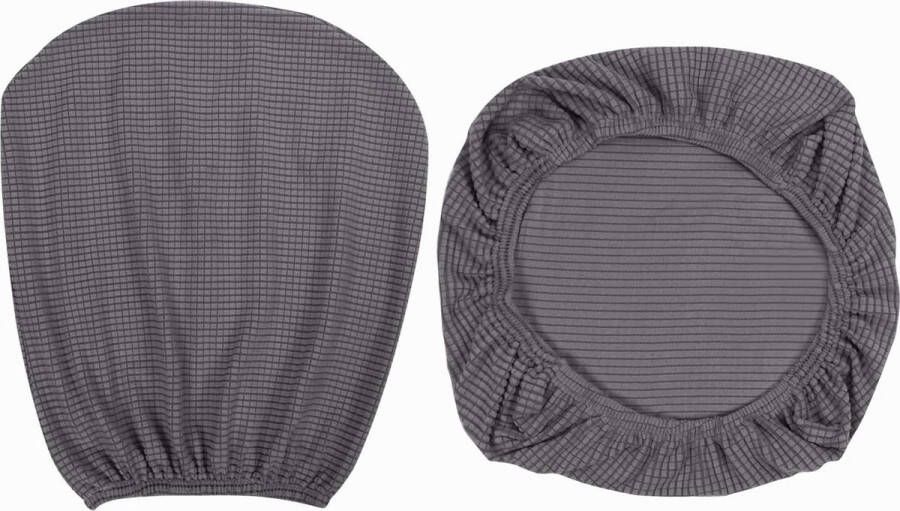 1 set zachte stretch spandex-stoelbekleding en rugleuninghoes wasbare stoelhoezen geschikt voor kantoor-computerstoelen eetkamerstoelen bar-bruiloftsfeestdecoratie grijs