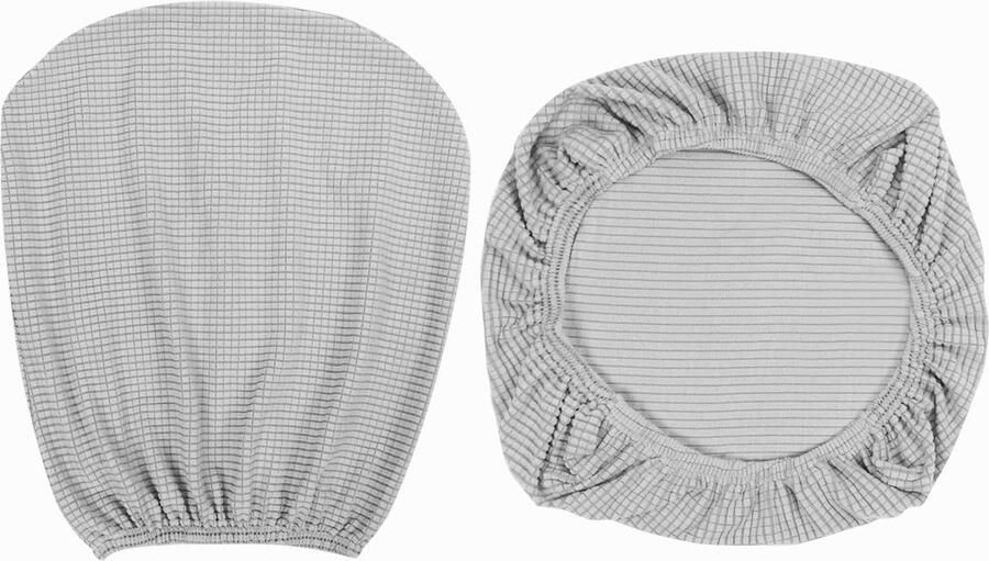 Goodivery 1 set zachte stretch spandex stoelzitting en rugleuninghoes wasbare stoelhoezen geschikt voor kantoorcomputerstoelen eetkamerstoelen bar bruiloftsfeestdecoratie (zilver)