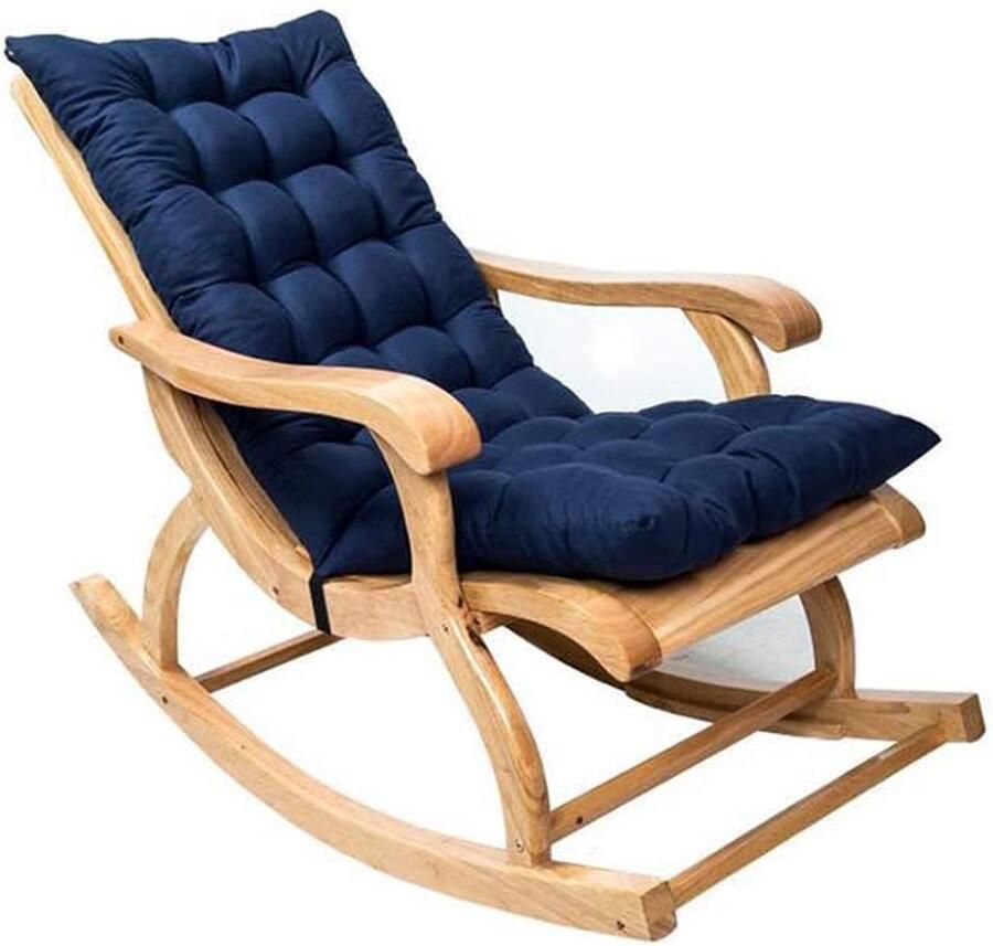 1 Stks 120 * 50 x 12 cm Ligstoel Kussens Schommelstoel Kussen Recliner Kussen Outdoor Stoel Zitkussen Donkerblauw met Verstelbare Hoofdsteun