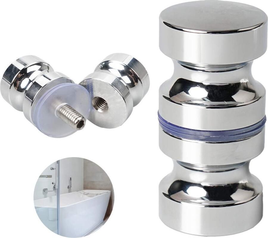 1 stuk douchedeurgreep badkamerdeurknop douchescherm metalen handgreep chroom massief enkel gat handgreep