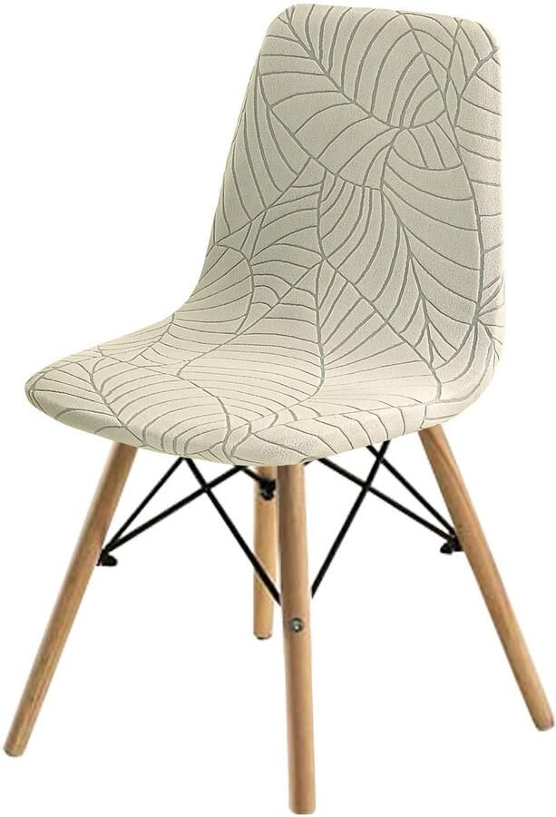 1 stuk effen gekleurde jacquard bladeren stretch stoelhoes moderne minimalistische tafel en stoelen wit van kleur