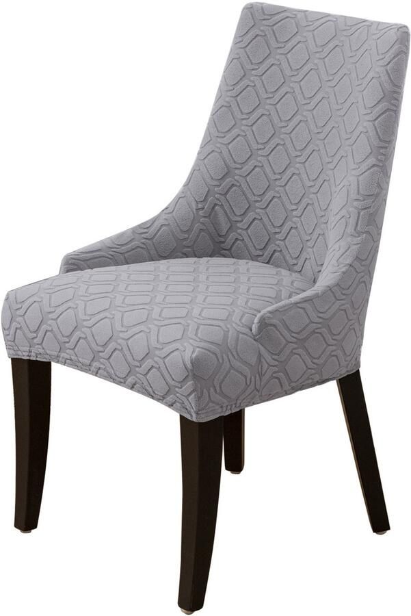 1 stuk effen kleur met patroon fauteuil hoes home stoelhoes gebreide stoel hoes polyester stoelhoes lichtgrijs