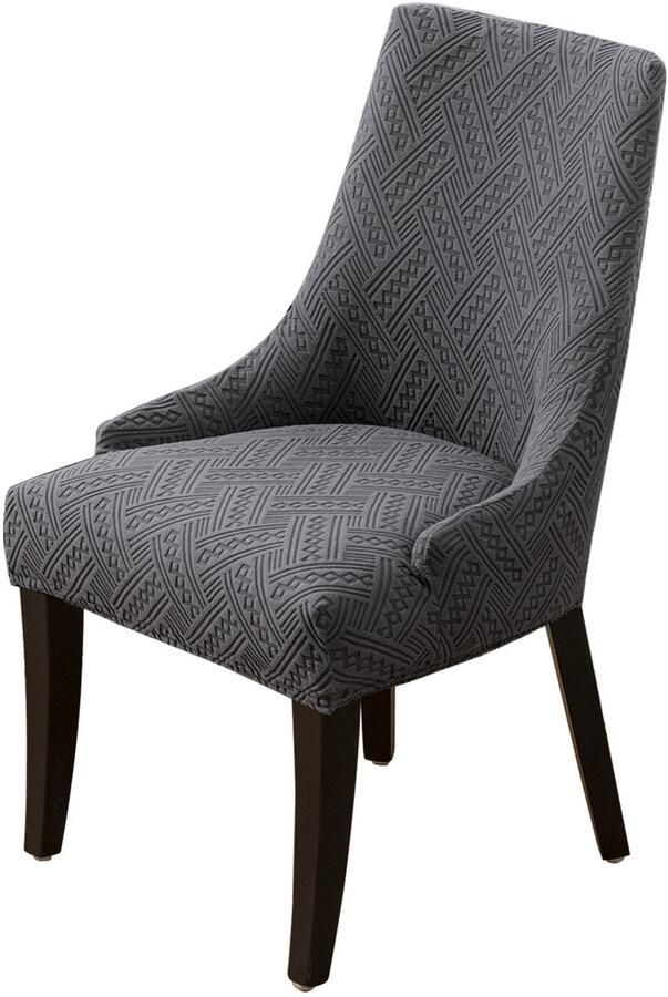1 stuk effen kleur met patroon fauteuil hoes home stoelhoes gebreide stoelhoes hoes polyester stoelhoes donkergrijs stijl 2