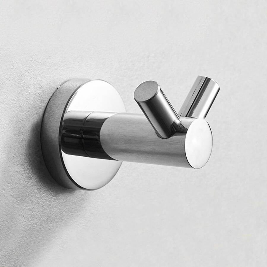 1 stuk Handdoekhaakjes Ophanghaak RVS Boren Zelfklevend Met accessoires 5*5.5 cm Haakjes Handdoekhouder Wandhaak Wandkapstok Voor Keuken of Badkamer