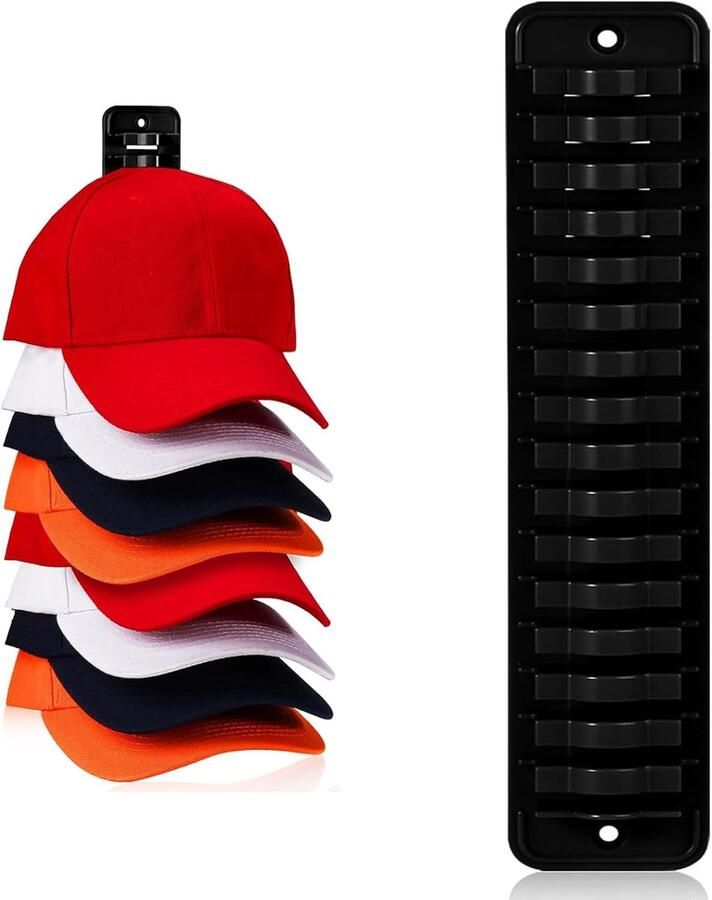 1 stuk hoedenrek hoedenhaken voor aan de muur hoedenopberghouder voor maximaal 16 hoeden voor kast slaapkamer camper woonkamer zwart