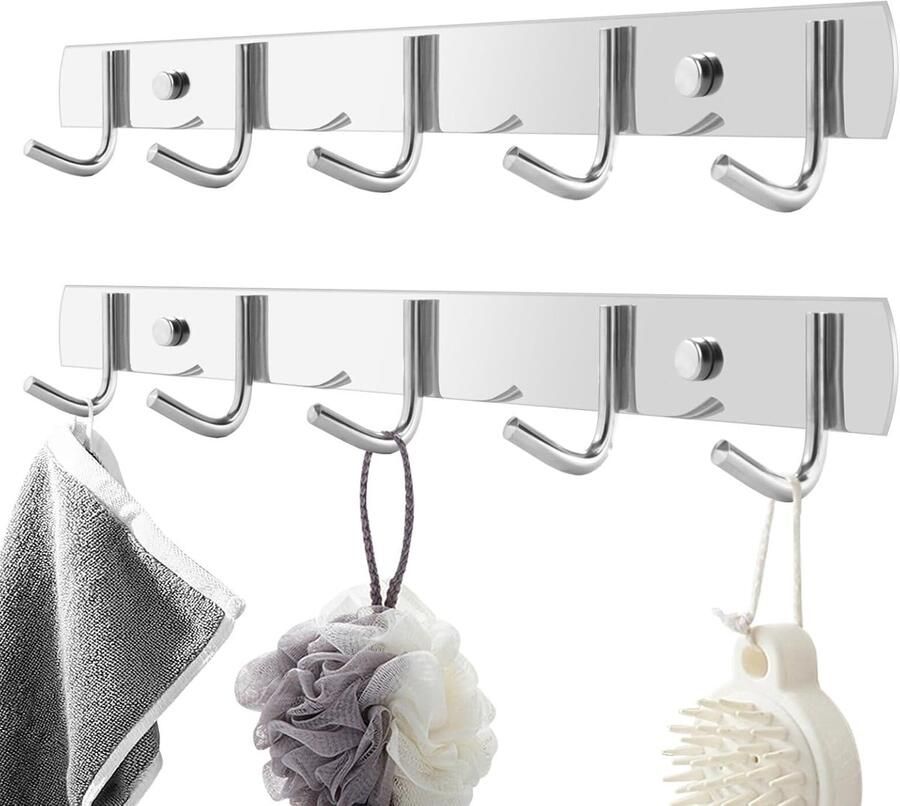 1 Stuk Muurbevestiging Haken Kapstokhaak RVS 304 Haak Geschikt voor Keuken Slaapkamer Badkamer Woonkamer（36.5CM)