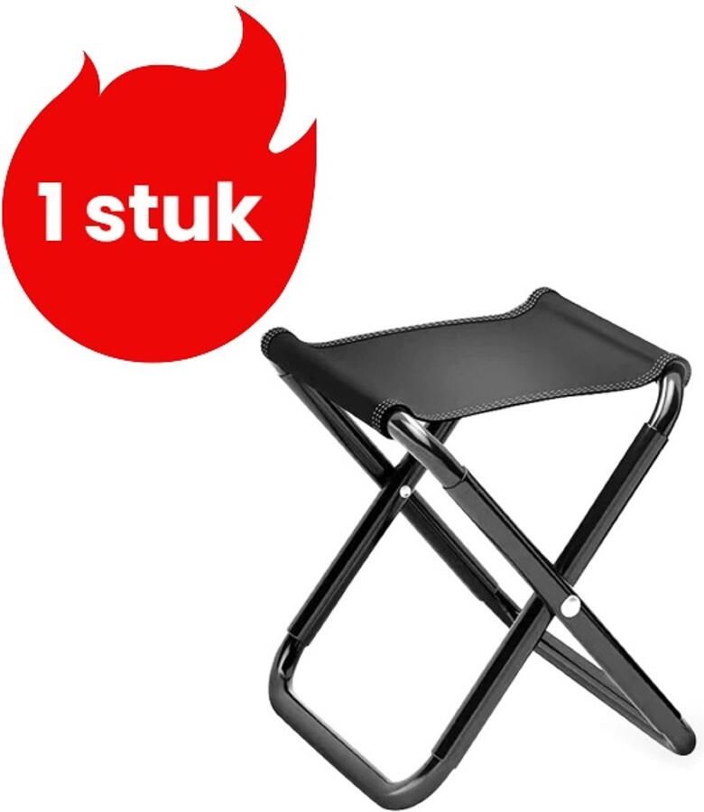 1 stuk Opvouwbare buitenstoel Visstoel Ultralichte telescopische kampeerstoel Picknickstoel Klein en licht Zwart