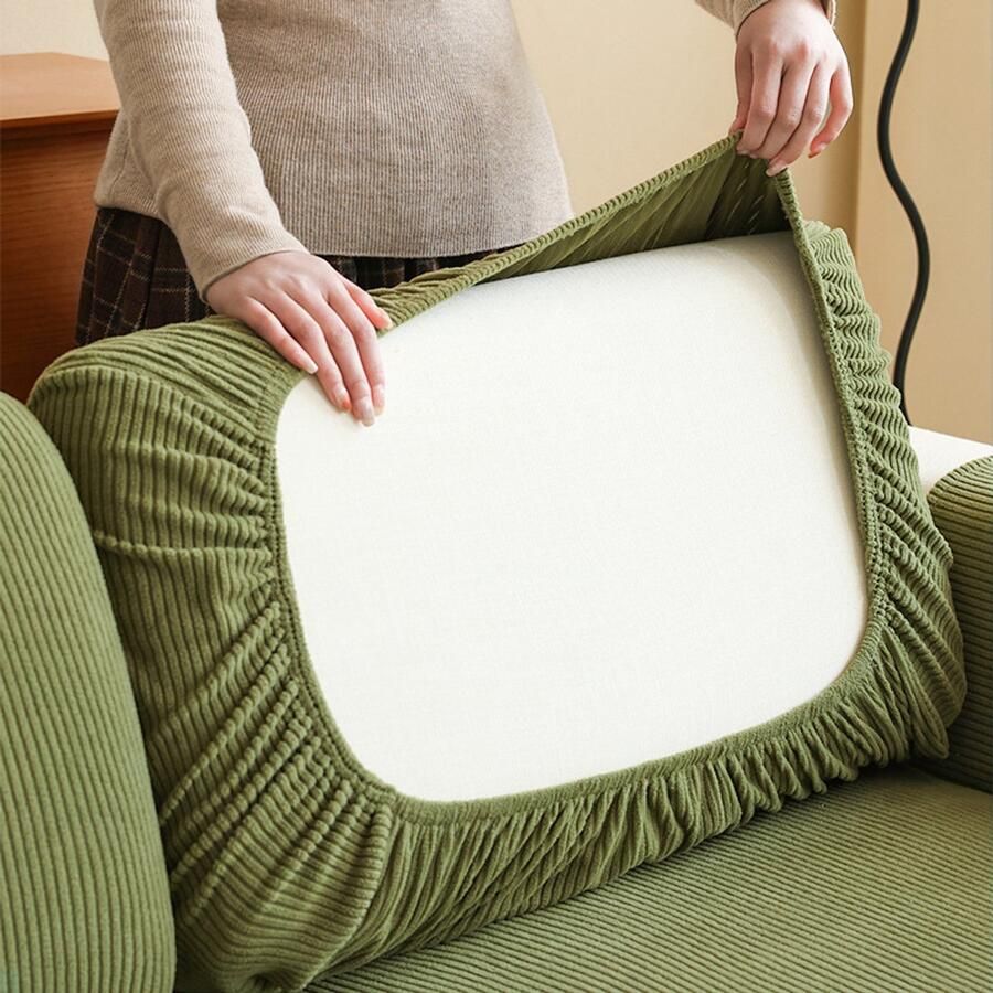 1 stuk rekbare bank rugleuning hoes 50-65 cm x 80-100 cm Antislip bankhoes Wasbare bankhoes Universele bankhoes Duurzaam en onderhoudsarm Retro groen (Rugleuning hoes M)