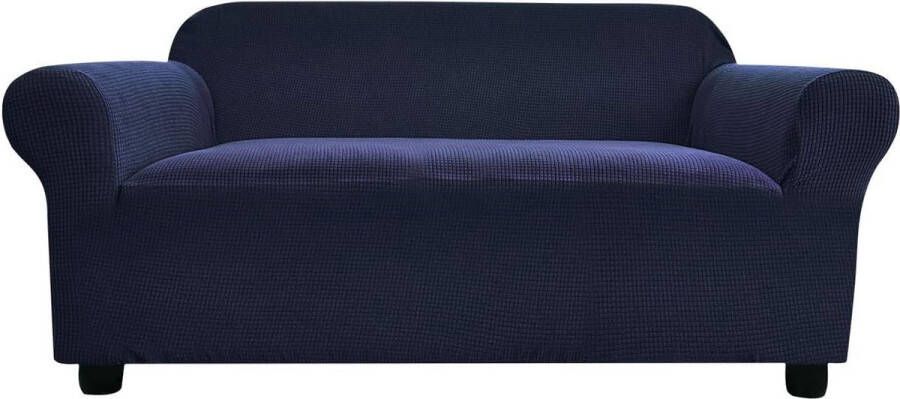 1 stuk stretch antislip bankhoes spandex jacquard bankhoes wasbare pasvorm elastische zachte meubelbeschermer voor bank voor leren bank en bank (190-228 cm 3-zits marineblauw)