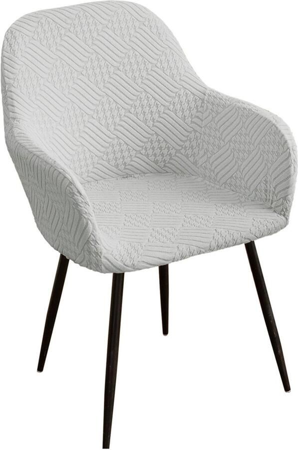 1 stuk stretch stoelhoezen met gebogen rugleuning afneembare eetkamerstoelhoezen wasbare bureaustoelhoezen moderne decoratieve stoelhoezen voor kaptafels eetkamers kantoren en hotels Zilvergrijs