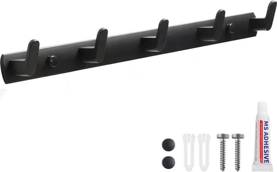 1 stuks zelfklevende deurhaken zelfklevende muurhaken kapstokken voor wandmontage kapstokken deurhaken geschikt voor het ophangen van kleding hoeden (zwart)