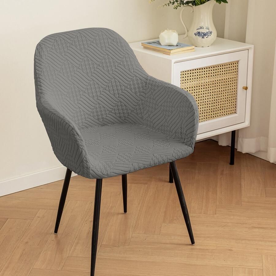 1 stukset stoelhoes hoge elastische stoelhoes dekdeksel met armleuningen bureaustoelhoes afneembare stoelstoelhoes geschikt voor eetkamer woonkamer keuken hotel