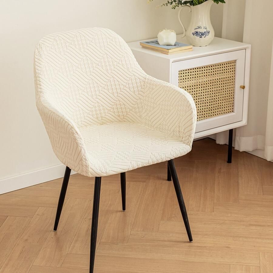 1 stukset stoelhoes hoge elastische stoelhoes dekdeksel met armleuningen bureaustoelhoes afneembare stoelstoelhoes geschikt voor eetkamer woonkamer keuken hotel