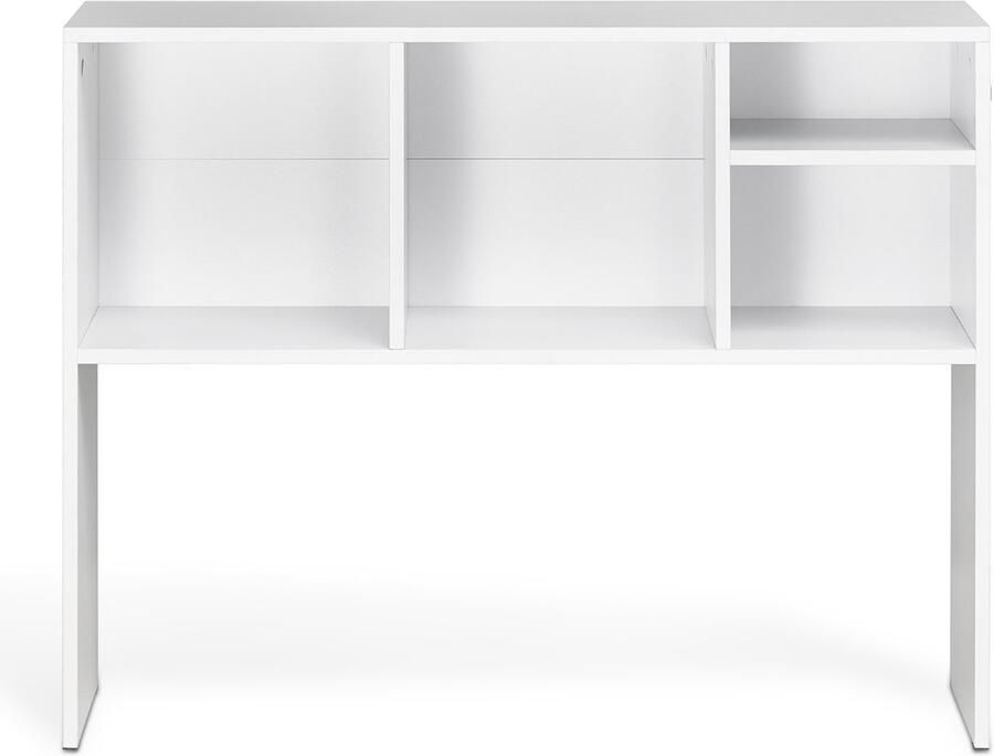 1-Tier Bureau Boekenkast 94 x 23 x 73 cm Witte Opberg Organizer Houten Display Plank met Anti-Slip Voeten voor Kantoor Thuis en Slaapzaal