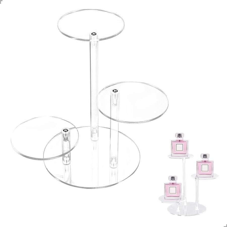 1 Transparante Parfumhouder 12 × 15 5 cm Eenvoudig te monteren Acryl Met drie houders Tafelmodel Parfumdisplay Organiseert en Decoreert voor Slaapkamers en Woonkamers