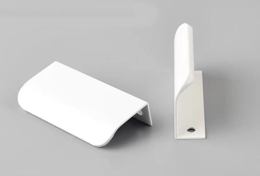 1 verpakking meubelgrepen verborgen deurgrepen kastgrepen aluminium ladegrepen verborgen handgrepen onzichtbare meubelgrepen wit 8 cm (afgeronde hoeken)