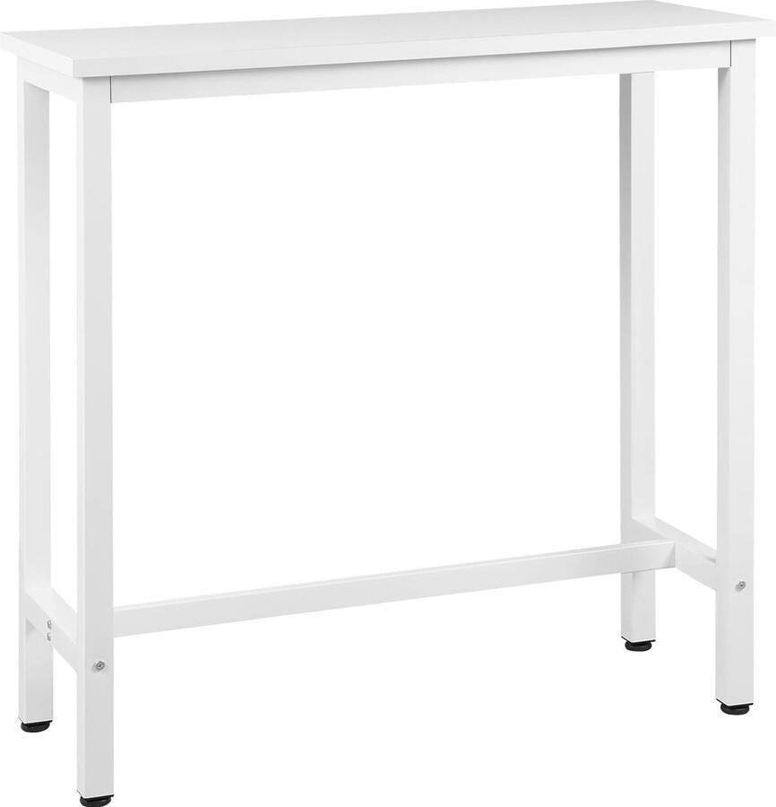 1 X Bartafel Hoge tafel Bistrotafel met metalen structuur Spaanplaat tafelblad Keukentafel Eettafel 100x40x100cm Wit BT33ws