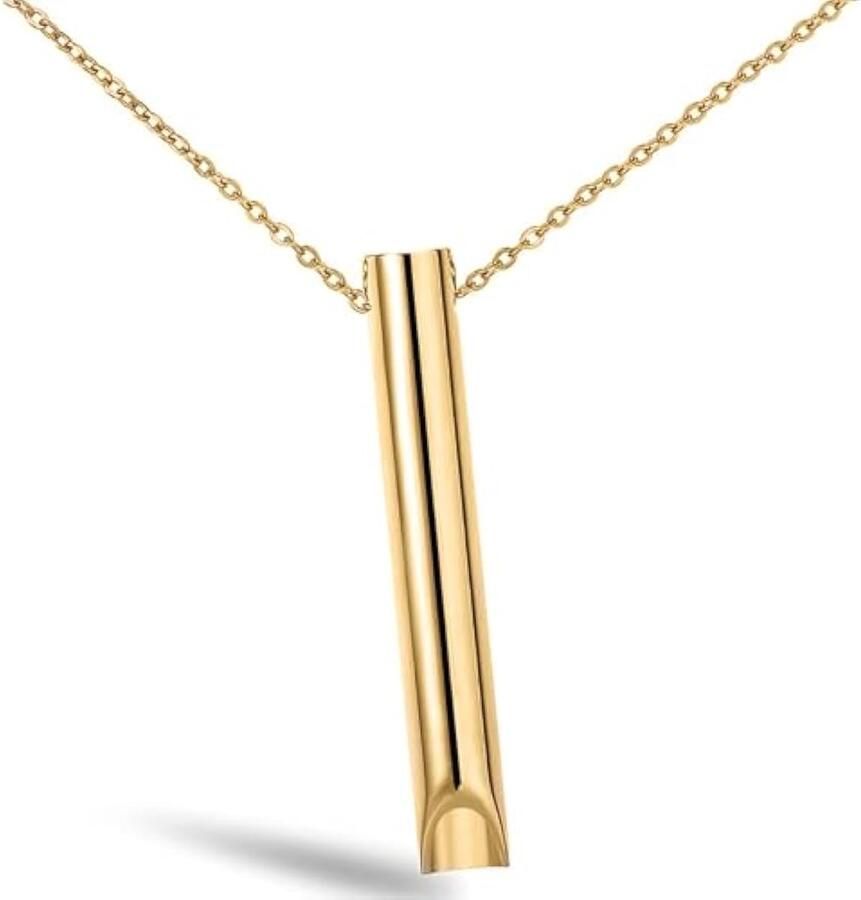 1 x Bewust anti-stress-halsketting ademhalingsketting van roestvrij staal ademhalingsketting voor stress meditatie vrouwen en mannen angstverlichting