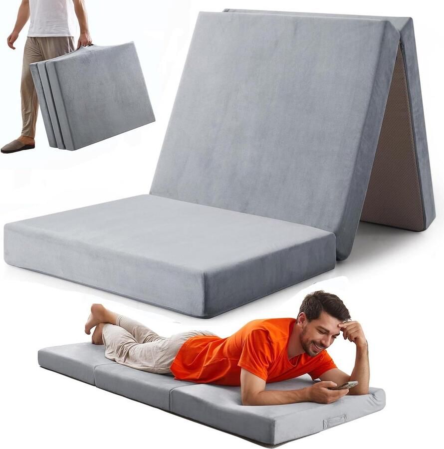 10 cm eenpersoons traagschuim opvouwbaar slaapkussen machine wasbare kristallen fluwelen hoes opvouwbare vloermatrastopper voor volwassenen campingmat vouwmatras