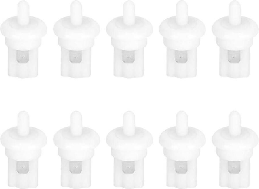 10-delige set Koelkastschakelaars met Drukknop Wit Resetknop voor Vriezerdeur Geschikt voor Koelkastverlichting Huishoudelijke Apparaten
