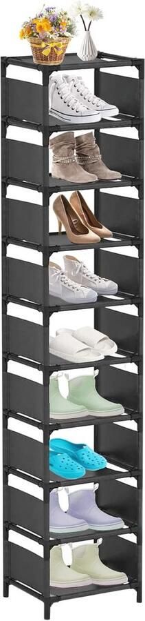10 Lagen Ruimtebesparend Schoenenrek Verticaal Schoenorganisator voor Kleine Ruimtes