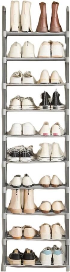 10 Level schoenplank Open schoenkast Smalle schoenstandaard Space Saver 45 cm x 30 cm x 174 cm
