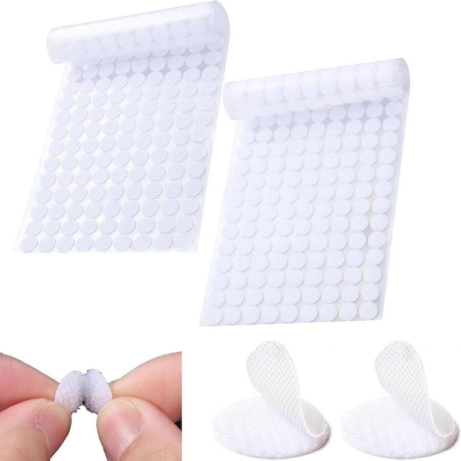 10 mm Zelfklevende Klittenbandpunten 100 Stuks Dubbelzijdig Klevend voor School en Creatieve Projecten