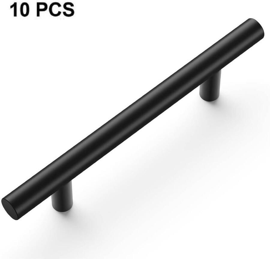 10-pack keukenkastgrepen hart-op-hart 96 mm zwarte roestvrijstalen keukenkastgrepen