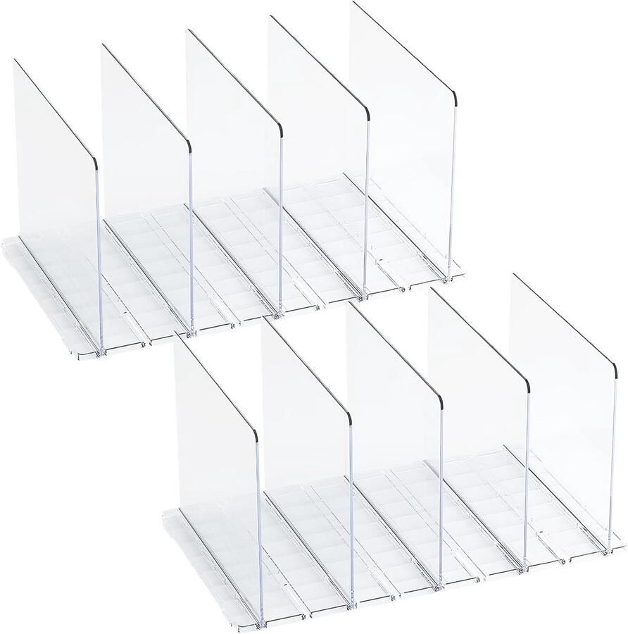 10 Pcs Cabinets Shelf Separator and Organizer Removable and Adjustable Distance Cabinet Shelf Dividers for Handbag Purse Bag Transparent Divider for Bedroom Kitchen