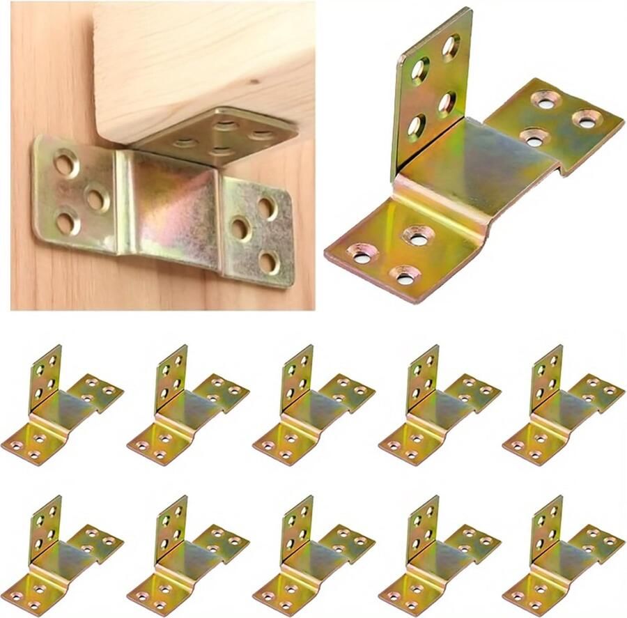 10 Pcs Center Support Bed Hardware Duurzame Hoekverbindingen voor IJzeren Bedframe Houten Frame 90 Graad Hoekverbindingen Hoekbeugels voor Bedframe