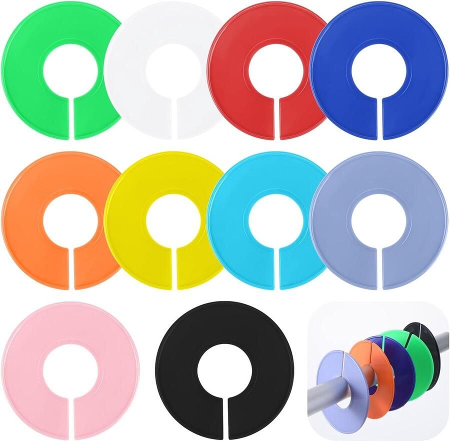 10 Pcs Closet Dividers voor Hanging Clothes Kleur Plastic Rack Dividers Ronde Kledingkast Labels Herbruikbare Separators