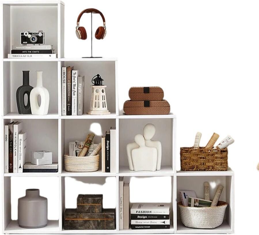 10 plank boekenkast open plankenheid stappenplank voldoende opslag 129 5 cm x 29 cm x 129 5 cm