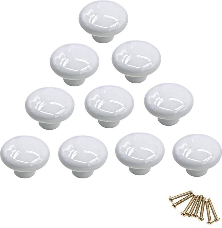 Goodivery 10 ronde kleurrijke keramische kastknoppen trekgreep met één gat voor lade dressoir kast deur