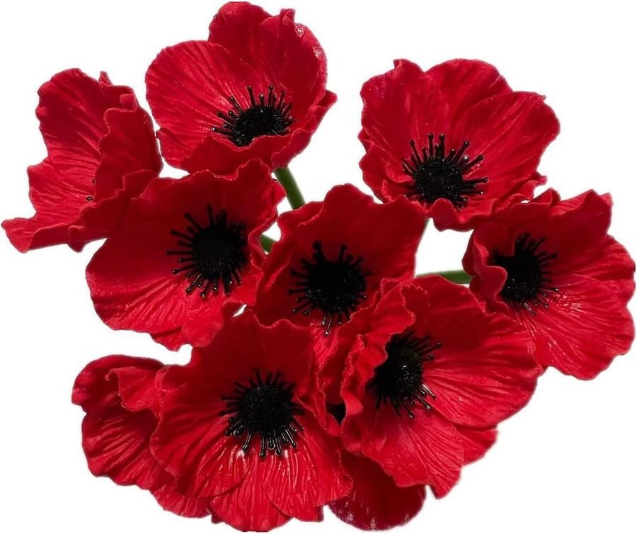 10 steel 11 inch boeketten kunstbloemen papaver bloemen geen vervaging Multicolor PU nep wilde bloemen voor keuken tafel middelpunt vaas huis groen bruiloft houden bloemen achtergrond boog muur