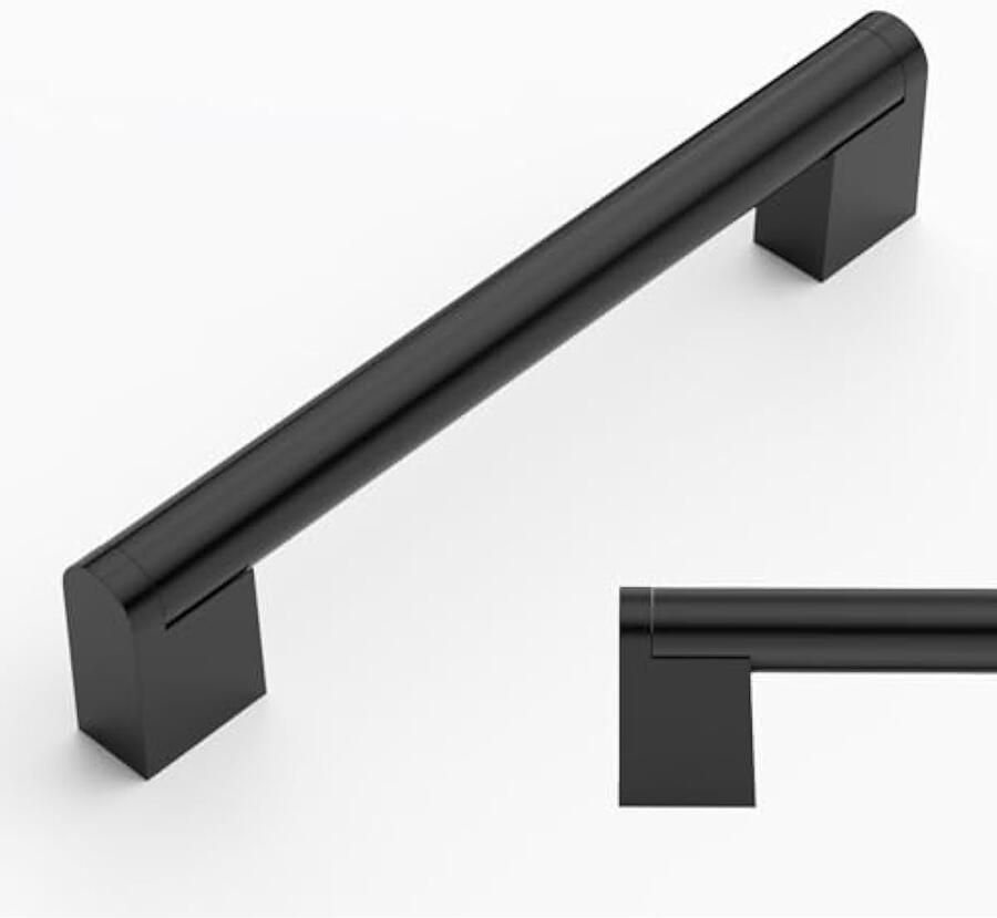 10 Stuks 128 mm Mat Zwarte Deurgrepen Roestvrij Staal Morden Vierkante Meubelgrepen voor Keuken Kantoor Laden Kast