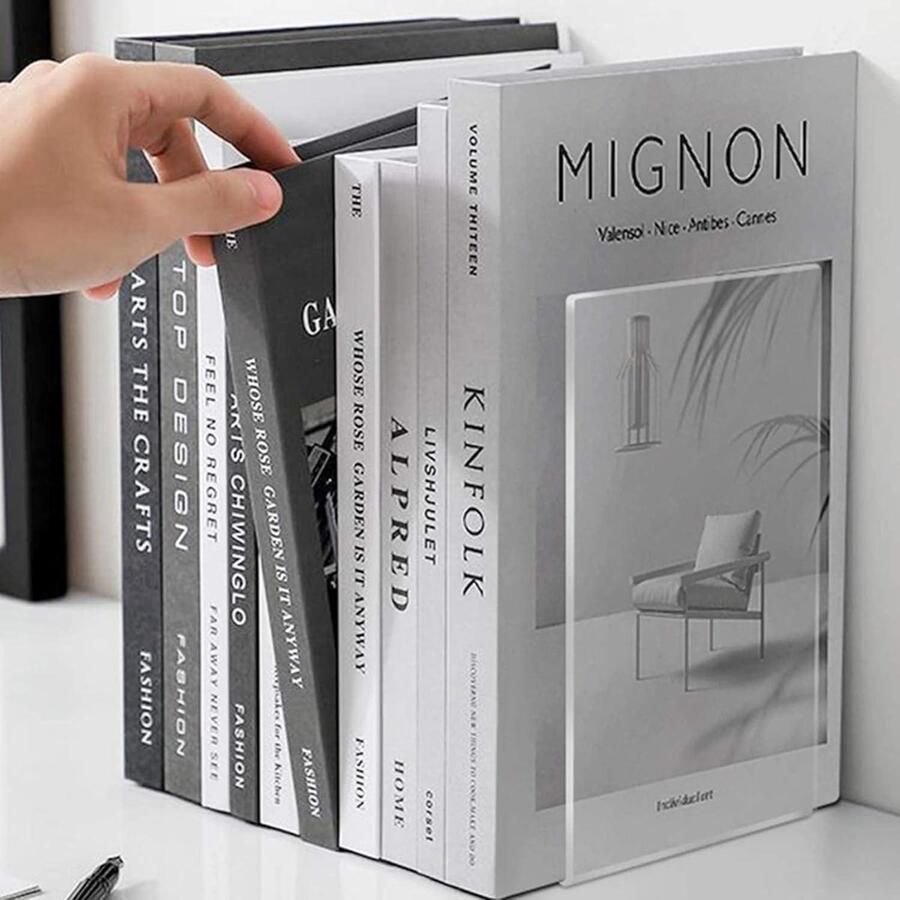 10 stuks acryl transparante zware boekensteunen voor bibliotheek school kantoor thuis kinderen boekhandel