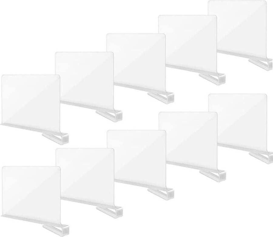 10 stuks acrylrekken scheidingswandrek plankverdeler plankensysteem zonder boren voor boekenkast kledingkast en hangrekken (GB 10 stuks)