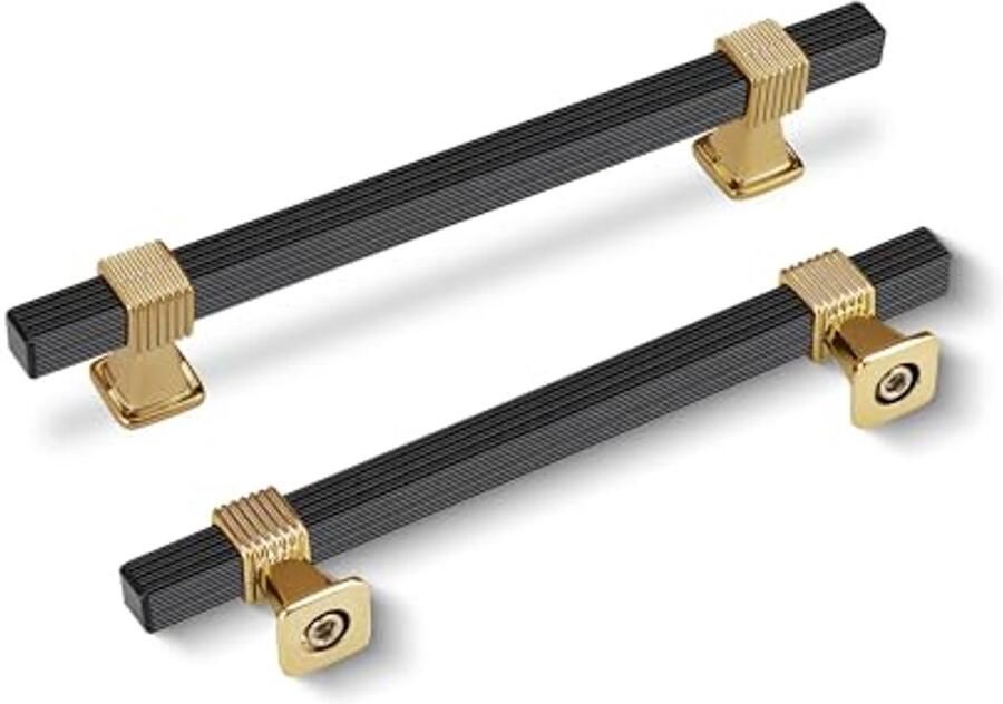 10 Stuks Aluminium T-handgrepen voor Meubels – Gouden-Zwarte Deurgrepen