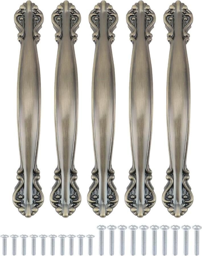 10 stuks antieke boogvorm kastgrepen set van 145 cm lange meubeldeurgrepen bronsgroen retro design meubelbeslag met 96 mm gatenafstand