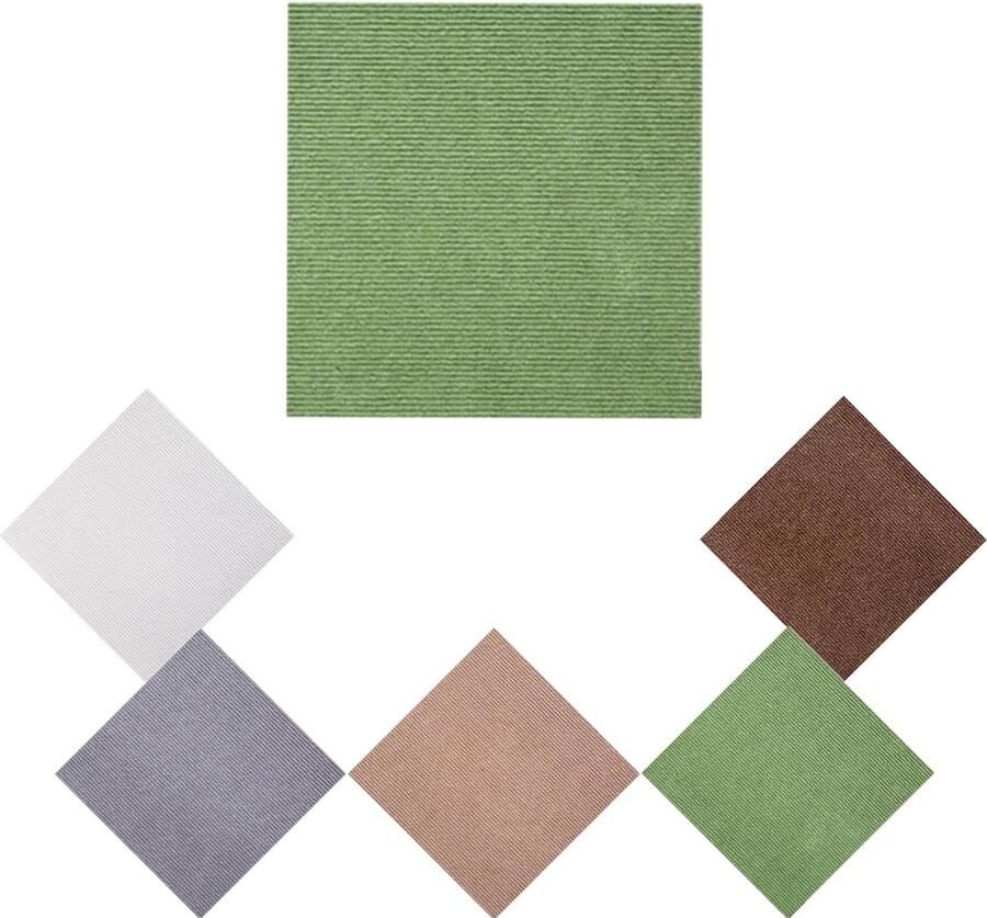 10 stuks antislip vloertapijt tegels vierkant wasbaar tapijt eenvoudige installatie doe-het-zelf vloermat voor huisdieren 30 x 30 cm groen