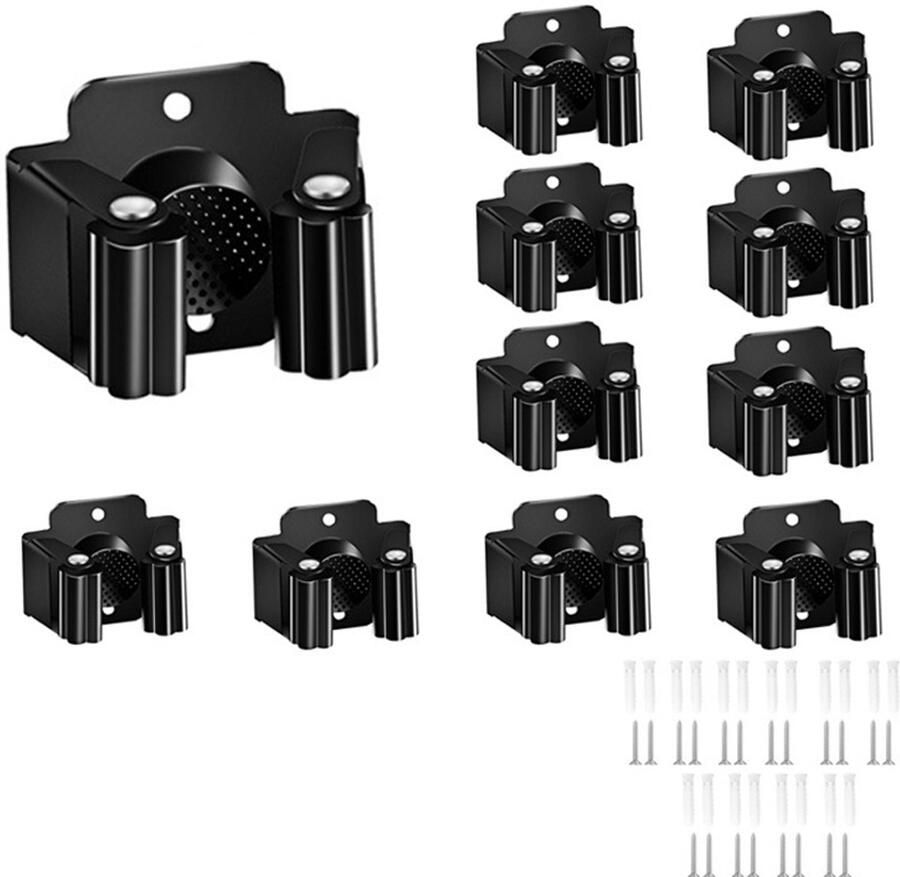 10 stuks bezemhouders voor aan de muur roestvrij staal wandset tuingereedschaphouder bezemhouder wandhouder bezem haken tuingereedschap gekruiste houder voor krukken deuren muren