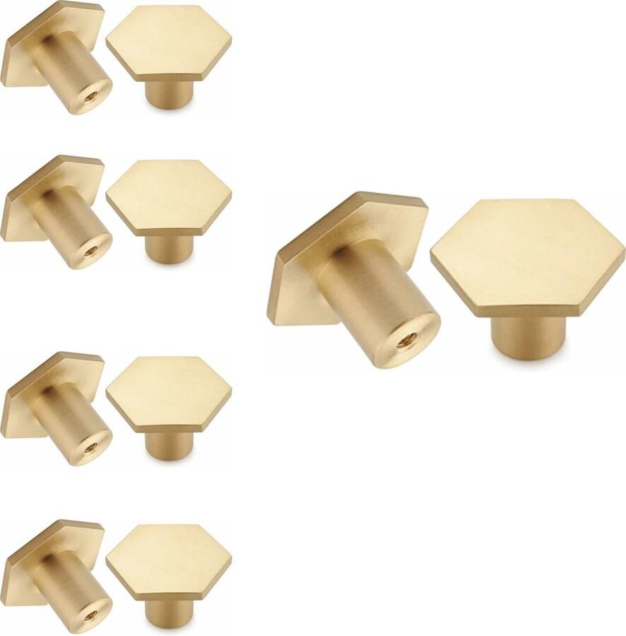 10 Stuks geborsteld messing meubelknoppen gouden ladekastknoppen voor kasten badkamer en keuken 30 x 20 mm Meubelgreep